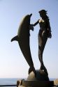 Sculpture of a dolphin and mermaid by Marco Rivero in Acapulco, Guerrero, Mexico.