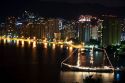 Night view of the Acapulco Bay and skyline, Acapulco, Guerrero, Mexico.