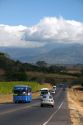 Traffic along the Pan American Highway CR1 just west of San Jose, Costa Rica.