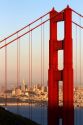 The Golden Gate Bridge and the city of San Francisco, California, USA.