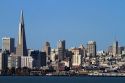 View of the city of San Francisco from Treasure Island, California, USA.
