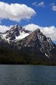 McGown Peak and Stanley Lake in the Sawtooth Mountain Range near Stanley, Idaho, USA.