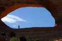 Wilson Arch is a natural sandstone arch along U.S. Route 191 near Moab, Utah, USA.