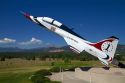 T-38 Talon American supersonic jet trainer on display at the Air Force Academy in Colorado Springs, Colorado, USA.