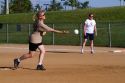 Women playing softball in Denver, Colorado, USA.
