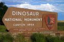 Dinosaur National Monument Canyon Area sign in Moffat County, Utah.