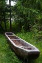 Replica of a dugout canoe at Fort Clatsop National Memorial near Astoria, Oregon, USA.