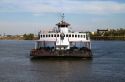A car ferry boat on the Mississippi River at New Orleans, Louisiana, USA.