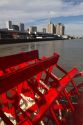 Paddle wheel of the SS. Natchez steamboat on the Mississippi River at New Orleans, Louisiana, USA.