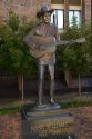 Life-size bronze statue of Hank Williams stands in downtown Montgomery, Alabama, USA.