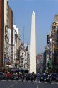 Avenida Corrientes and the Obelisk of Buenos Aires, Argentina.