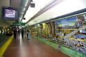 Mosaic art mural displayed in the underground metro of Buenos Aires, Argentina.