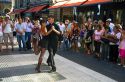 Argentine tango dancers on the pedestrian section of Florida Street in the Retiro barrio of Buenos Aires, Argentina.