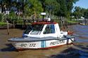 Argentine Naval Prefecture boat policing the Parana Delta at Tigre, Argentina.