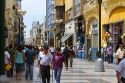 Calle De Mercaderes is a pedestrian street near Plaza Mayor in Lima, Peru.