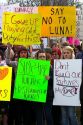 People protest cuts to education funding in Boise, Idaho, USA.