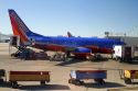 Southwest Boeing 737 at the Las Vegas airport, Nevada, USA.