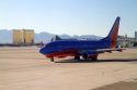 Southwest Boeing 737 at the Las Vegas airport, Nevada, USA.