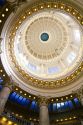 Looking up from the rotunda at the interior dome of the Idaho State Capitol building located in Boise, Idaho, USA.