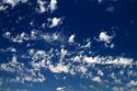 Cirrus clouds in the blue sky.
