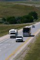 Motorhome traveling on I-90 west of Spearfish, South Dakota, USA.