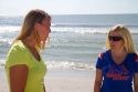 Women talking at Madeira Beach in Pinellas County, Florida, USA.