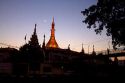 Sule Paya located in the heart of downtown (Rangoon) Yangon, (Burma) Myanmar.