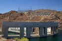 Parker Dam crossing the Colorado River creates Lake Havasu reservoir in La Paz County, Arizona and San Bernardino County, California, USA.