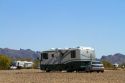 RV camping at Quartzsite, Arizona, USA.