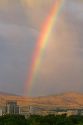Rainbow over the city of Boise, Idaho, USA.