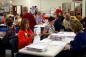 Ada County Elections workers prepare ballots for scanning and tabulation on election day in Boise, Idaho, USA.