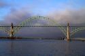 Yaquina Bay Bridge spanning the Yaquina Bay at Newport, Oregon, USA.