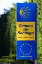 Marker along the Camino De Santiago, the Way of St. James pilgrimage route, Navarra, Spain.