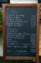 Menu board for a restaurant at Bidart in the Basque province of Labourd, southwestern France.