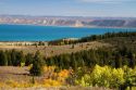 Bear Lake overlook from the Utah bordering side, USA.