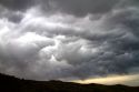 Mammatus clouds telling of an extreme weather system near Horseshoe Bend, Idaho, USA.