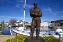 Statue of a sponge diver on the waterfront at Tarpon Springs, Florida, USA.