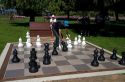 Outdoor chess game in a park at Taupo in the Waikato Region, North Island, New Zealand.
