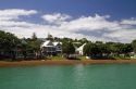 Homes built along the Bay of Islands at the town of Russell, North Island, New Zealand.