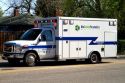 Ada County EMS ambulance responding to a medical emergency in Boise, Idaho, USA.