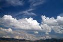 Cumulus clouds in the sky above Boise, Idaho, USA.