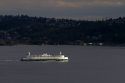 Washington State Ferry in Elliott Bay, Seattle, Washigton, USA.