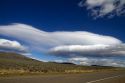 Clouds in the sky above the high desert of Nevada west of Winnemucca along Interstate 80, USA.