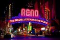 The Reno Arch, an iconic landmark in Reno, Nevada, USA.