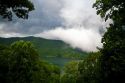Storm clouds build over the Blue Ridge Mountains at Nantahala Lake, North Carolina, USA.